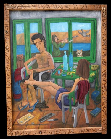 “θυμάμαι ένα σπίτι” 2013 λάδια σε χαρτόνι 39Χ49cm 